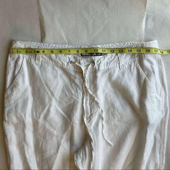 Caribbean Joe Linen White Cropped Pants Size 16 - Picture 8 of 8